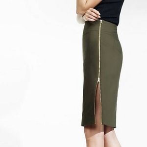 High Waisted Zip Side Pencil Skirt